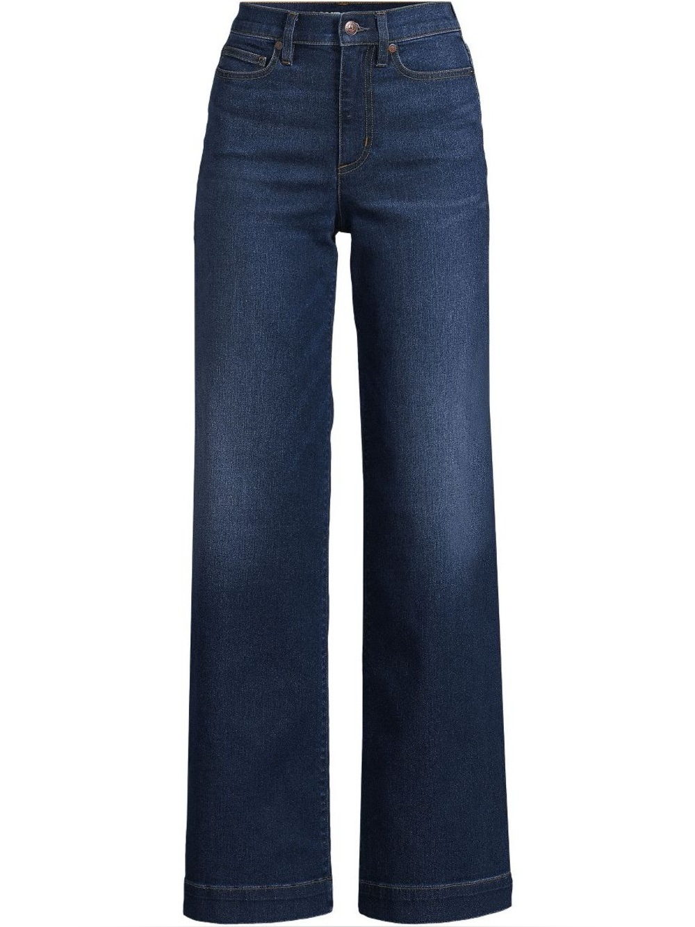 Lands' End Women's Plus Size Recover High Rise Wide Leg Blue Jeans 8T